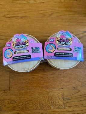 Set of 2 - RMS Crazy Fun Purple Holographic Dumpling Squishy Viral Mystery